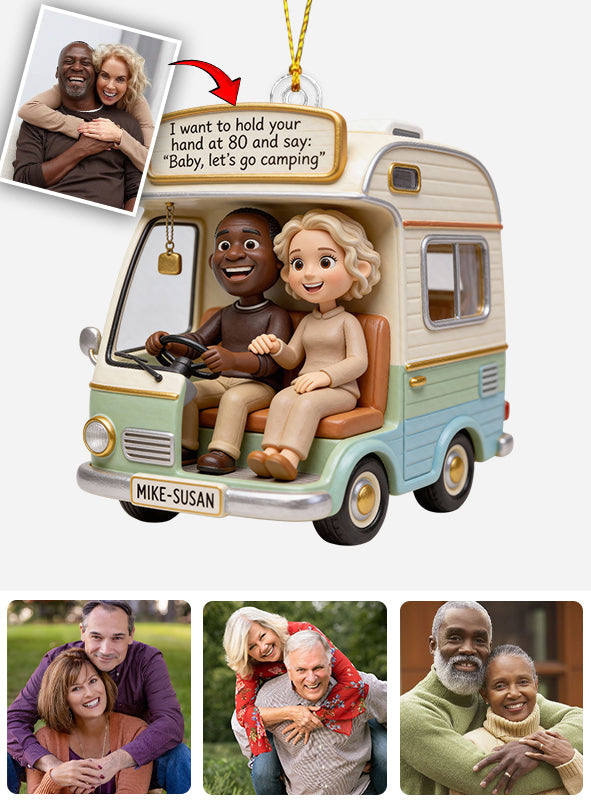 Let's Go Camping - Personalized Camping Transparent Car Ornament