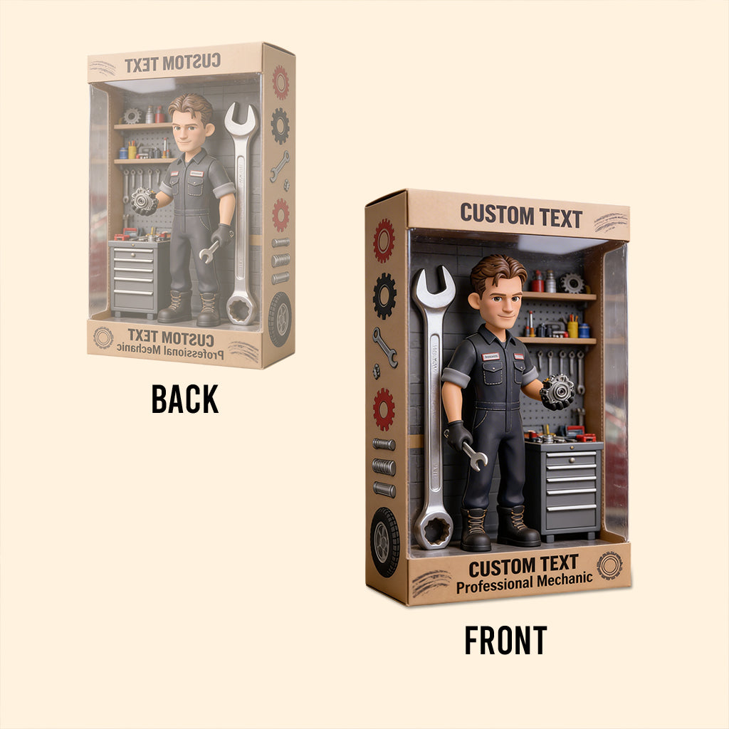 Mechanic With Wrench & Gears - Garage Decor - Personalized Mechanic Custom Shaped Acrylic Plaque