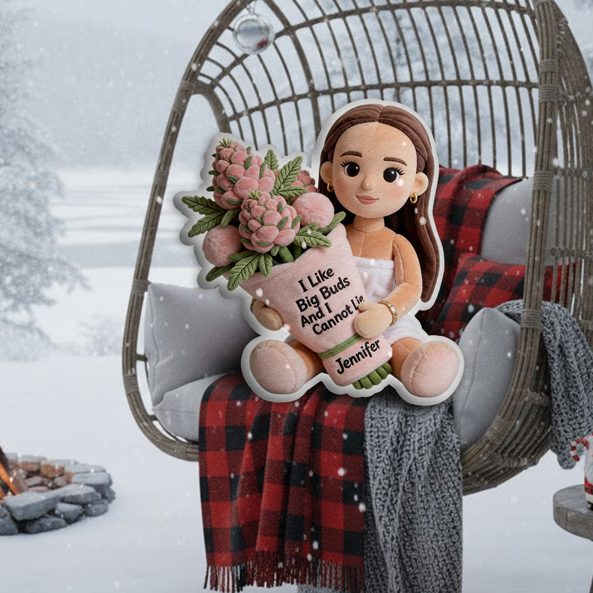 Funny Weed - Personalized Weed Faux Fur Shaped Pillow