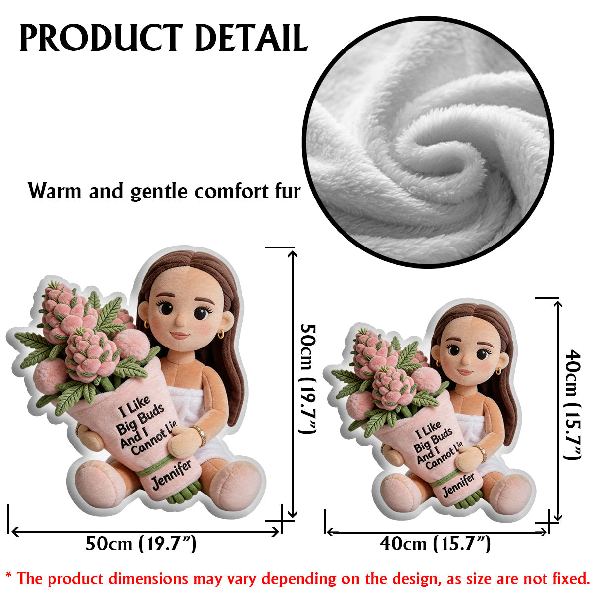 Funny Weed - Personalized Weed Faux Fur Shaped Pillow