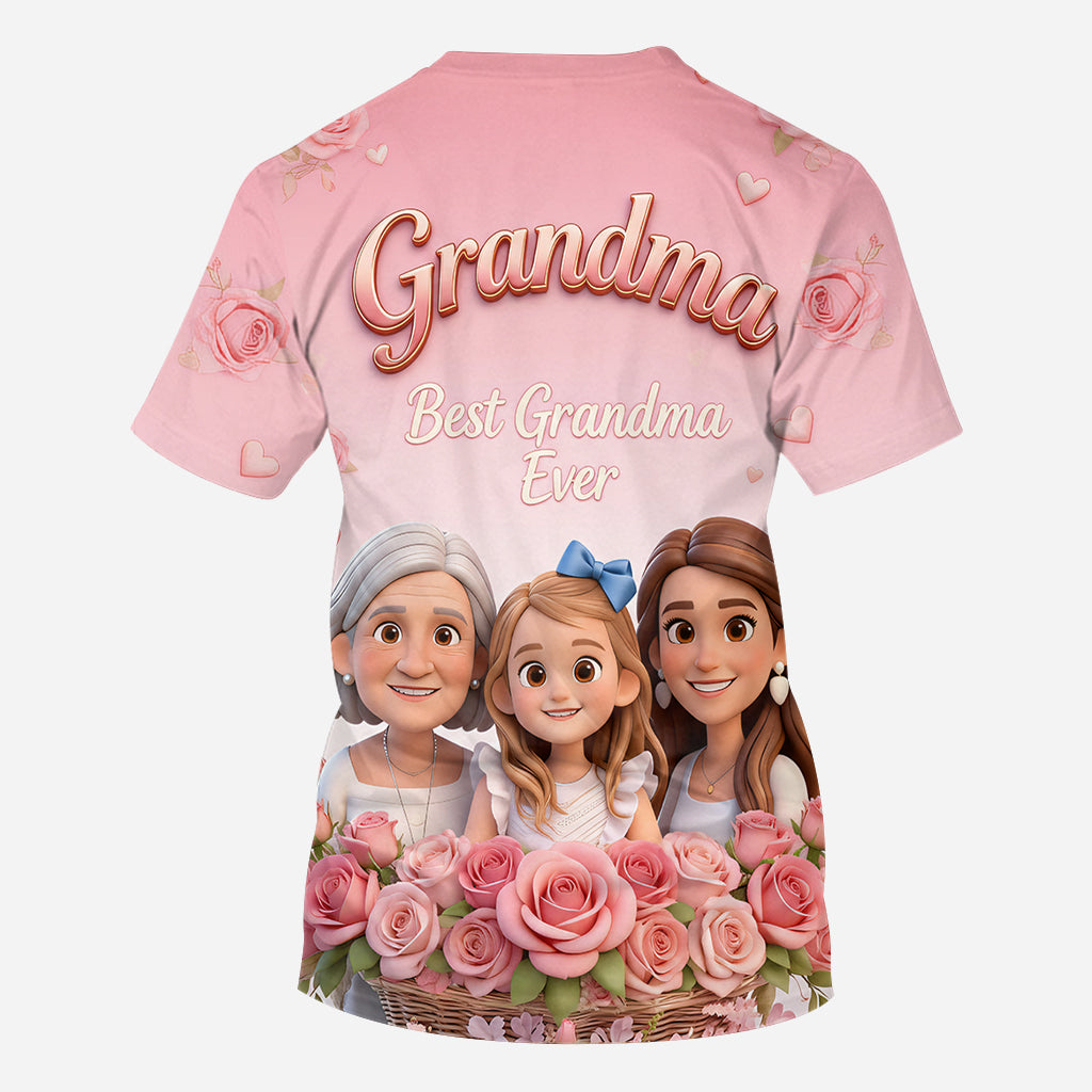 Custom Any Photo Best Mom, Grandma Ever - Personalized Grandma All Over Shirt