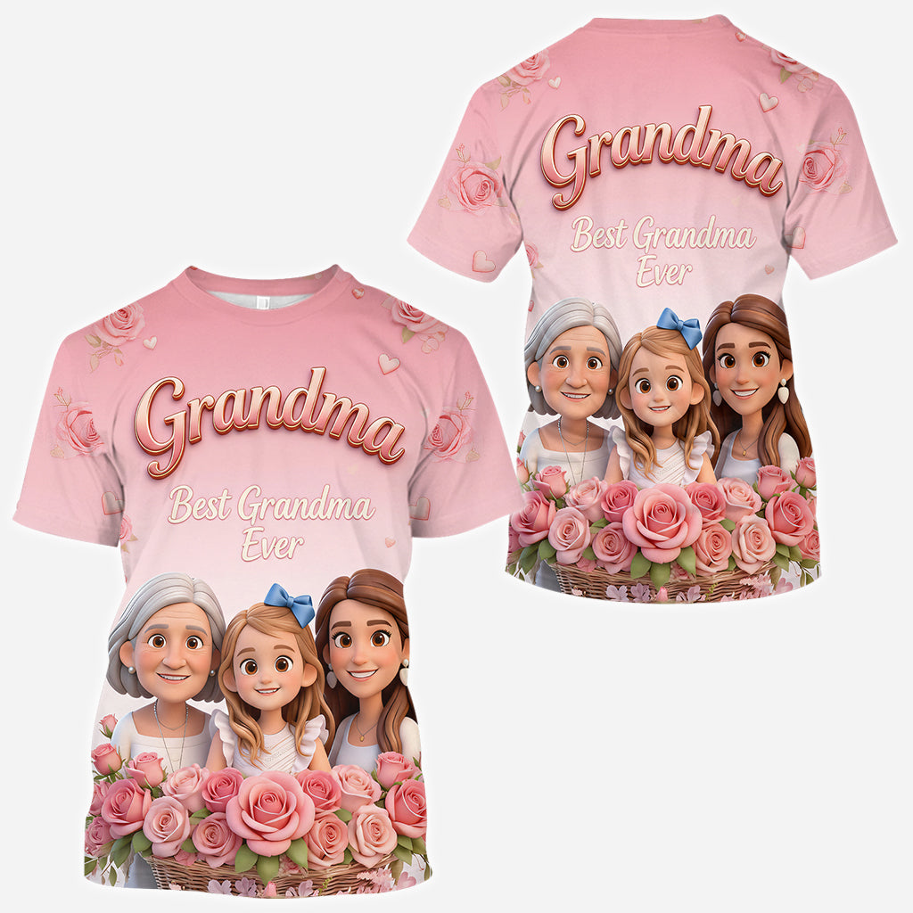 Custom Any Photo Best Mom, Grandma Ever - Personalized Grandma All Over Shirt