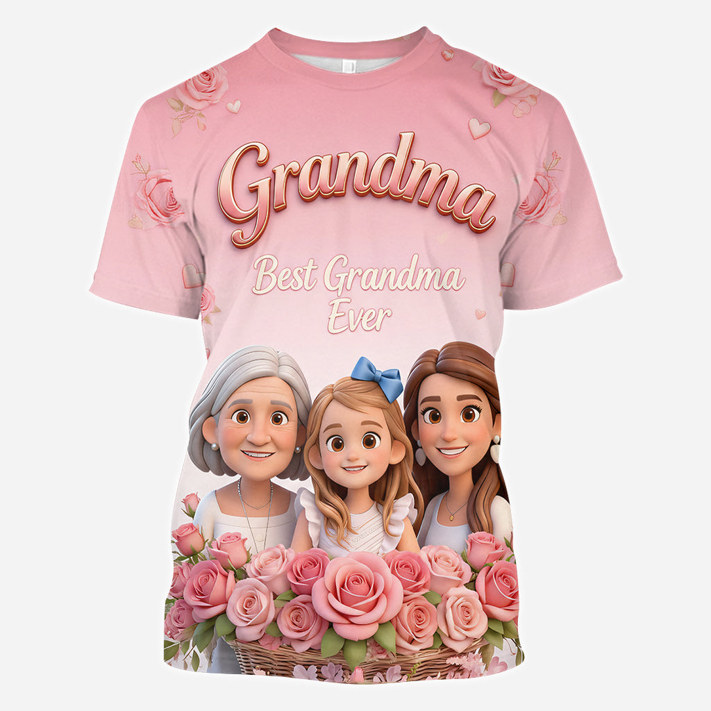 Custom Any Photo Best Mom, Grandma Ever - Personalized Grandma All Over Shirt