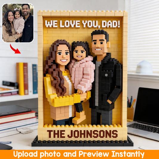 Custom Any Photo - Personalized Father One-sided Vertical Rectangle Building Brick Blocks