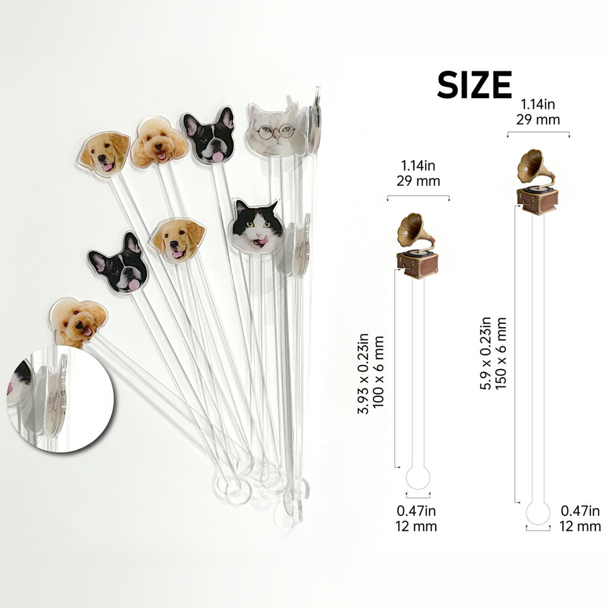 Custom From Any Photo - Personalized Couple Set Accent Mug with Acrylic Stirrers