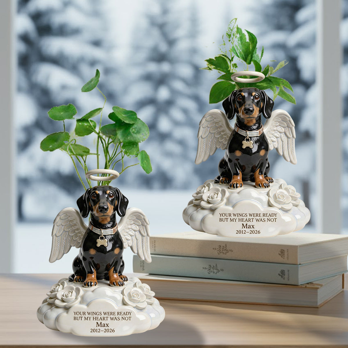 Angel Dog - Personalized Dog Custom Shape Acrylic Flower Vase