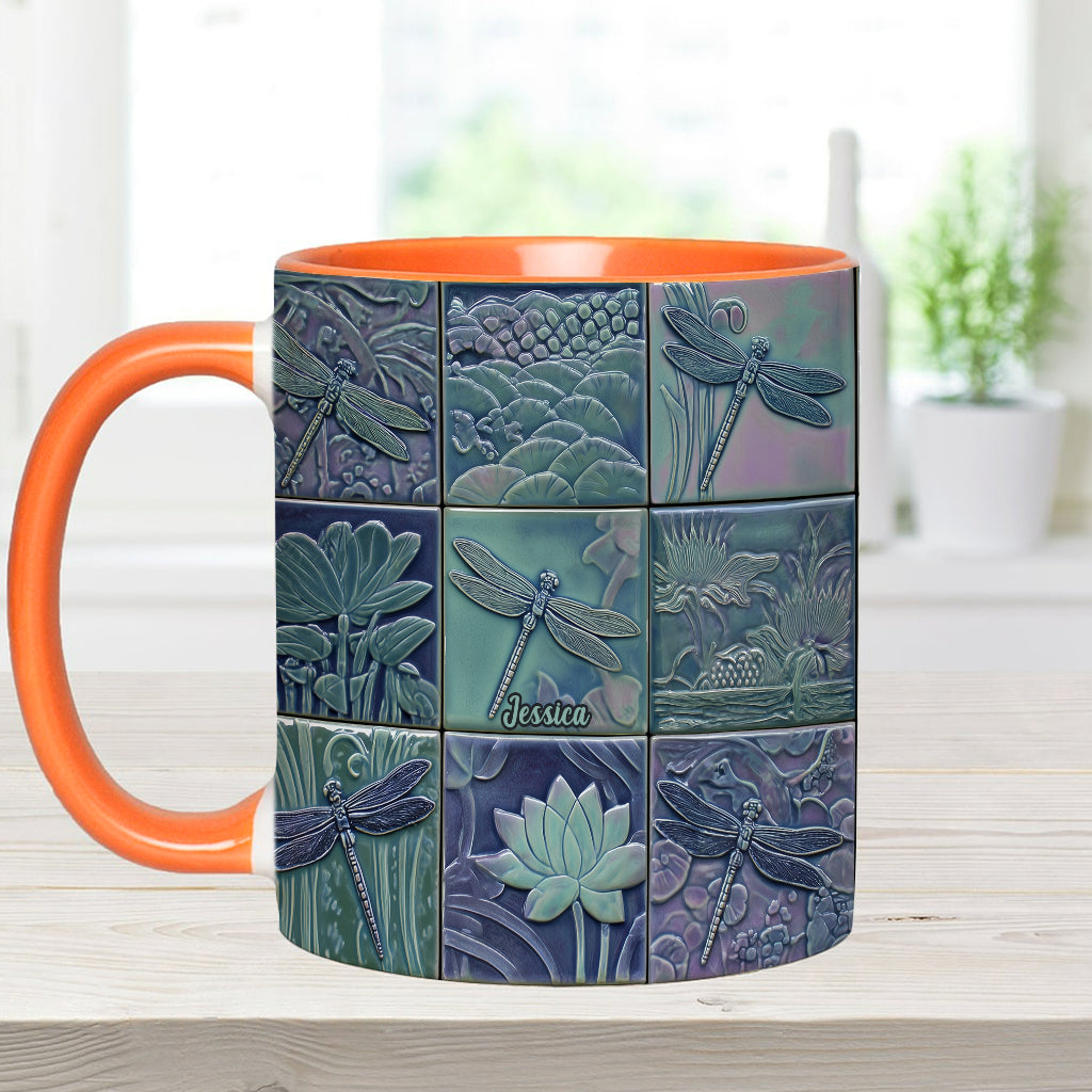 Just A Girl Who Loves Dragonfly - Personalized Dragonfly Accent Mug