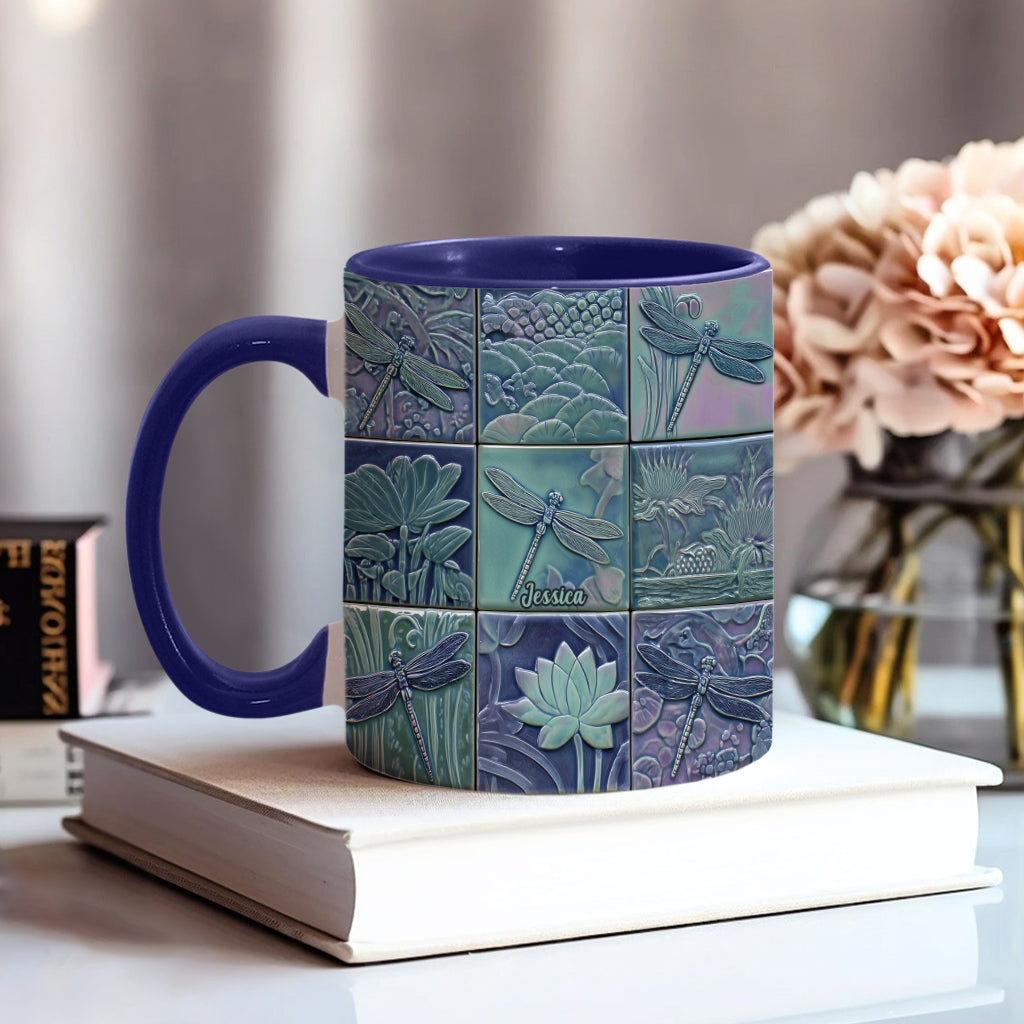 Just A Girl Who Loves Dragonfly - Personalized Dragonfly Accent Mug
