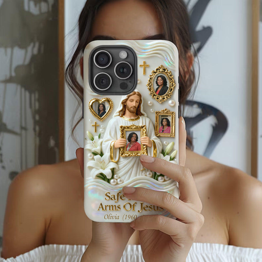 Save In The Arms Of Jesus - Personalized Memorial Full Print Phone Case