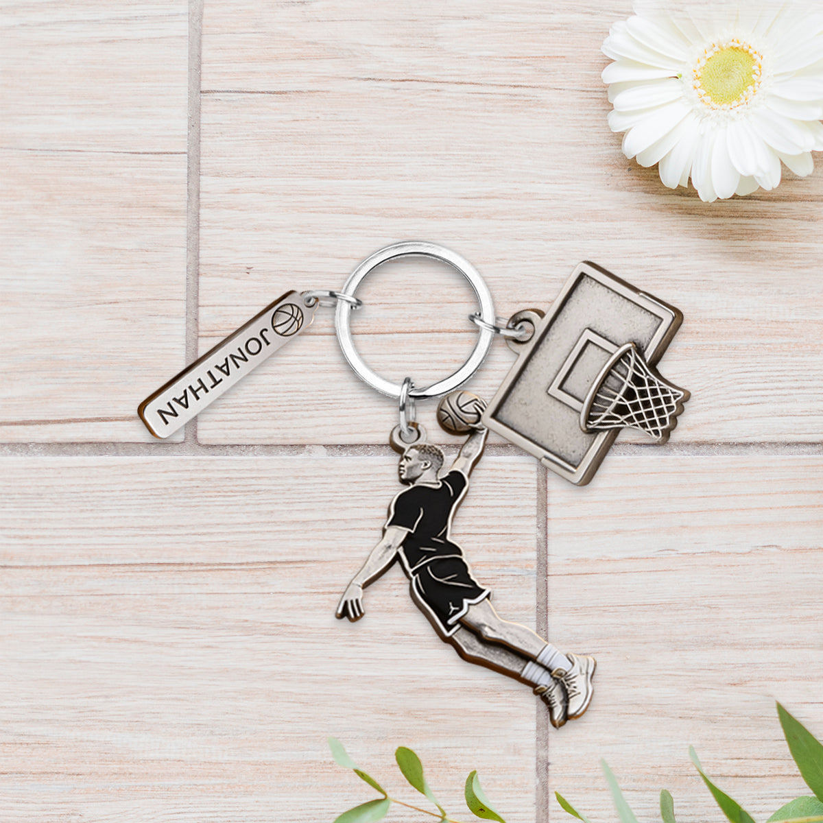 Love Basketball - Personalized Basketball Keychain With Charms