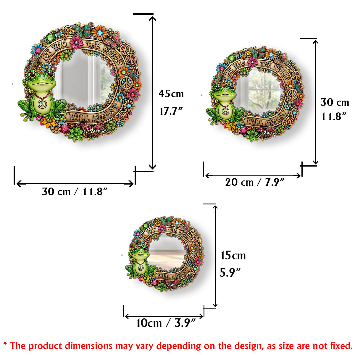 Be You The World Will Adjust - Personalized Hippie Wall Hanging Mirror