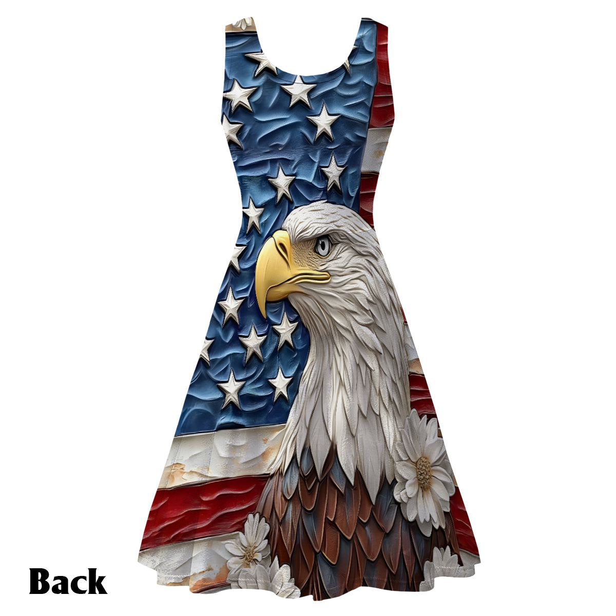 God Bless America - Personalized Bald Eagle Sleeveless Dress