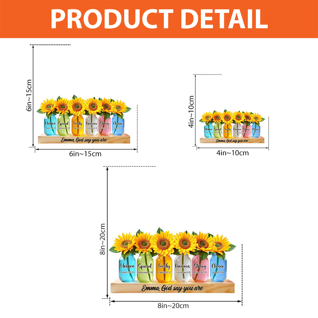 God Says You Are - Personalized Christian Custom Shaped Acrylic Plaque