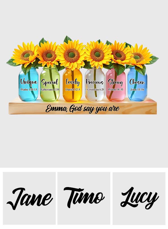 God Says You Are - Personalized Christian Custom Shaped Acrylic Plaque