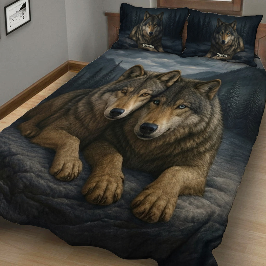 Wolf Lover - Personalized Wolf Quilt Set