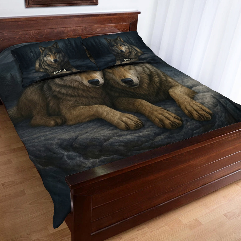 Wolf Lover - Personalized Wolf Quilt Set