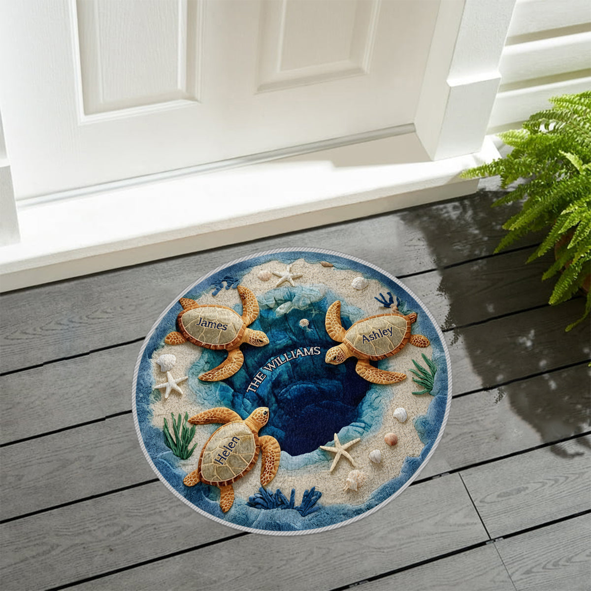 Our Family - Personalized Turtle Non-Slip Tufted Rug