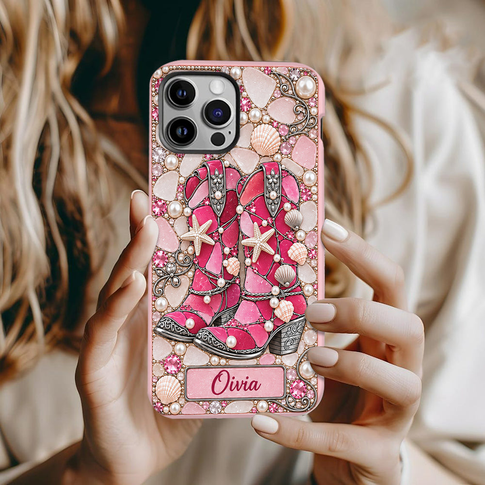 Cowgirl Boots - Personalized Cowgirl Full Print Phone Case