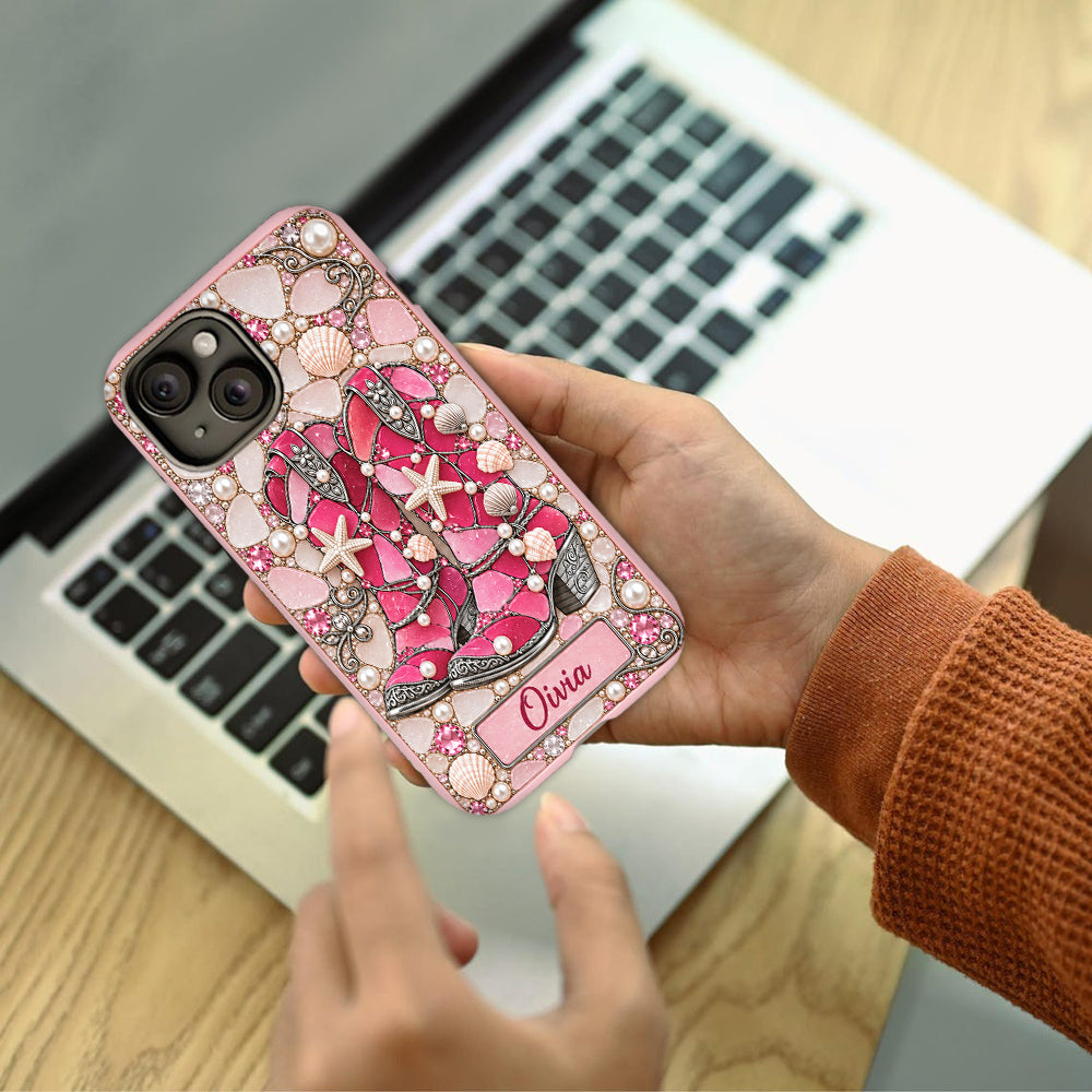 Cowgirl Boots - Personalized Cowgirl Full Print Phone Case