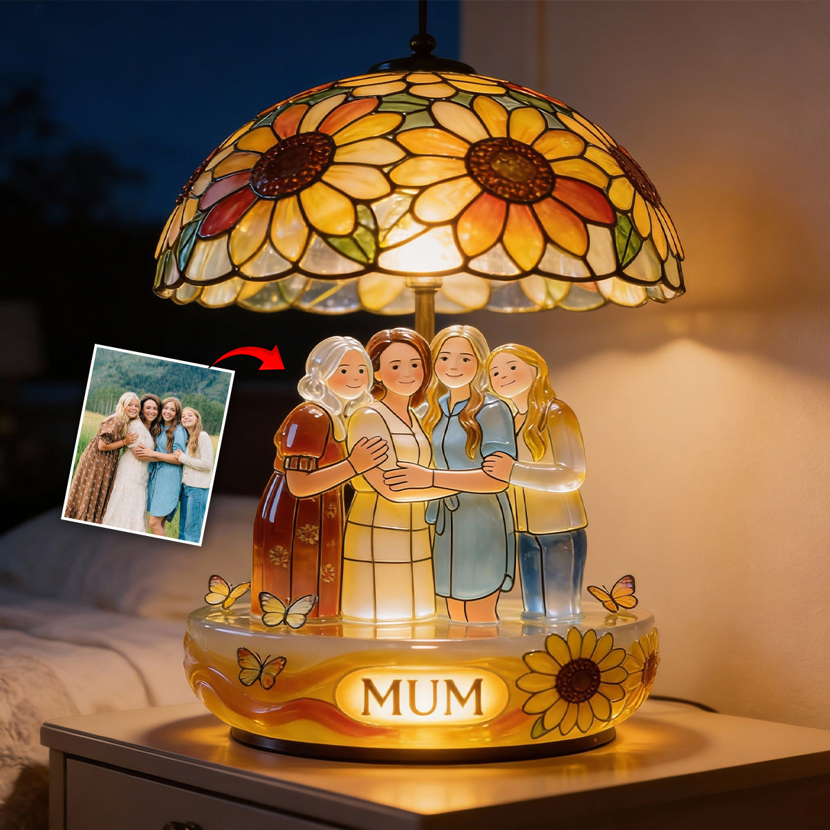 Custom Any Photo Love You To The Moon And Back - Personalized Mother Acrylic LED Night Light