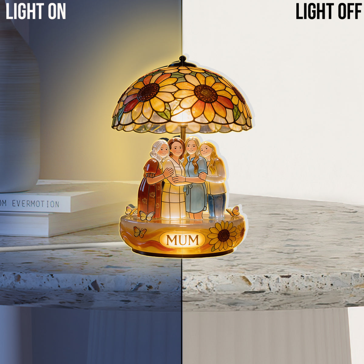 Custom Any Photo Love You To The Moon And Back - Personalized Mother Acrylic LED Night Light