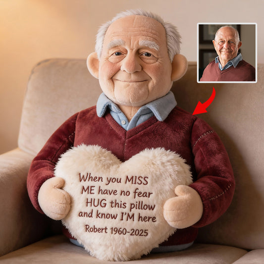 Custom From Photo - When You Miss Me - Personalized Memorial Faux Fur Shaped Pillow