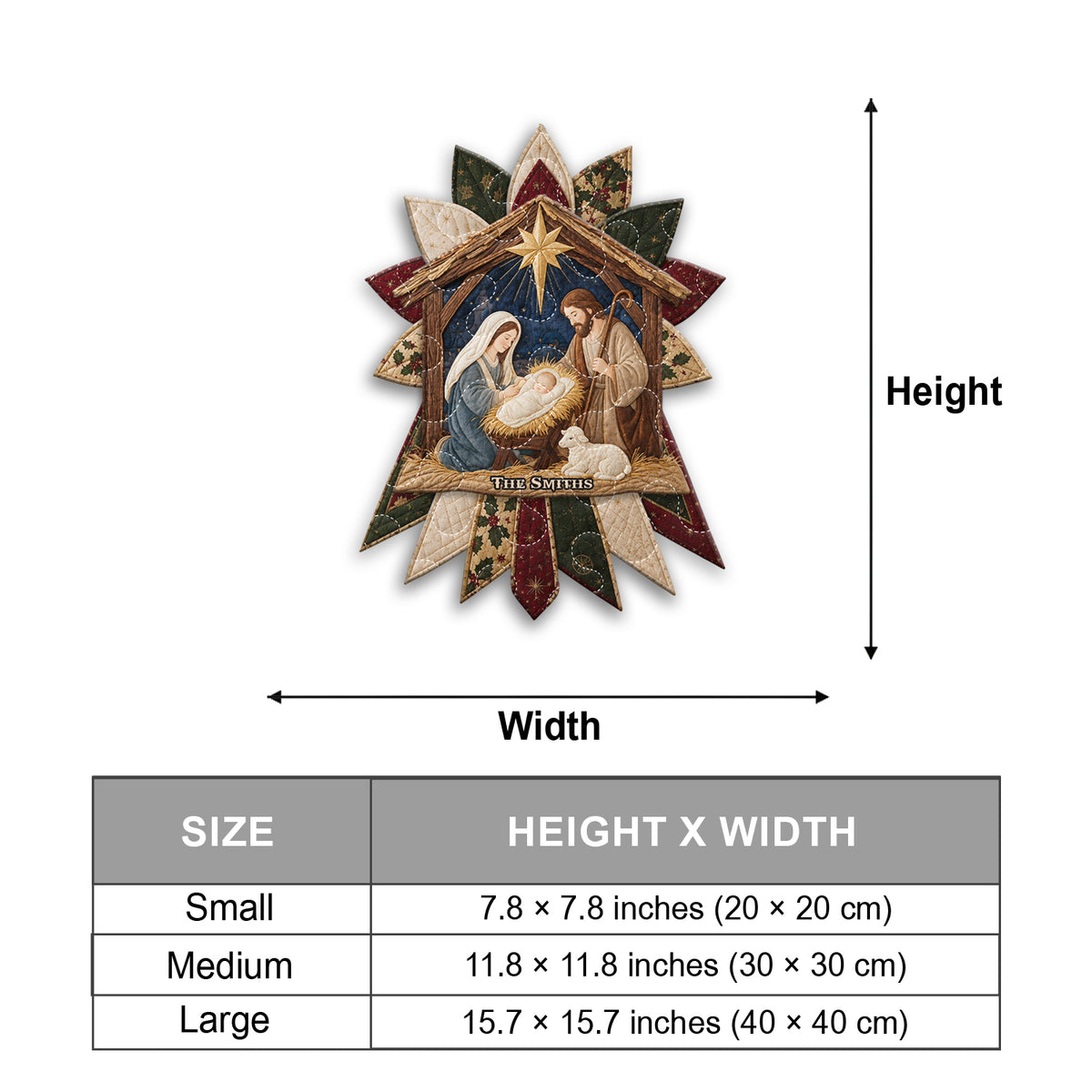 A Night of Sacred Wonder - Personalized Christian Quilted Door Hanger