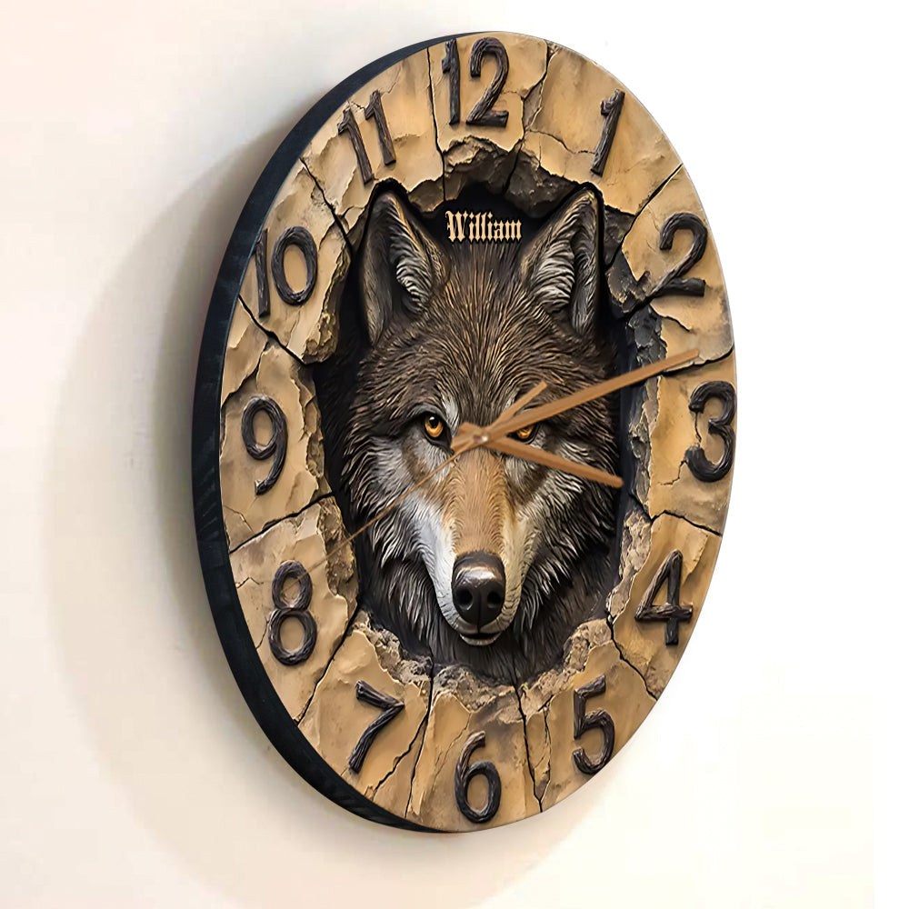 Cool Wolf - Personalized Wolf Wall Clock