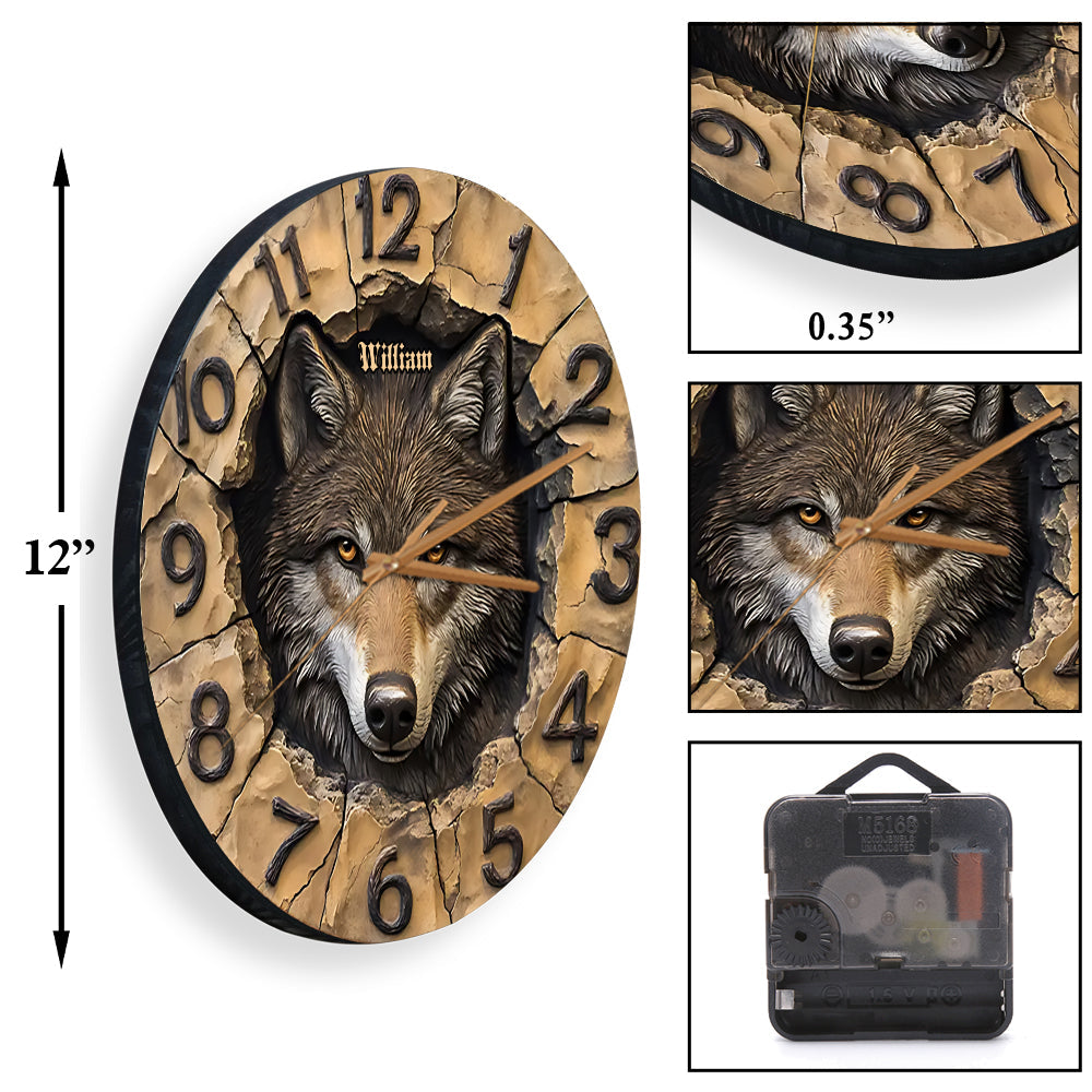 Cool Wolf - Personalized Wolf Wall Clock