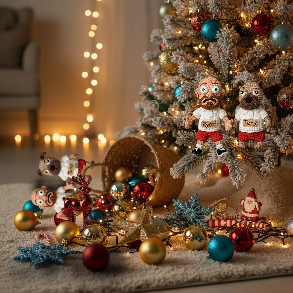 Merry Furry Christmas - Personalized Dog Handmade Crochet Ornament