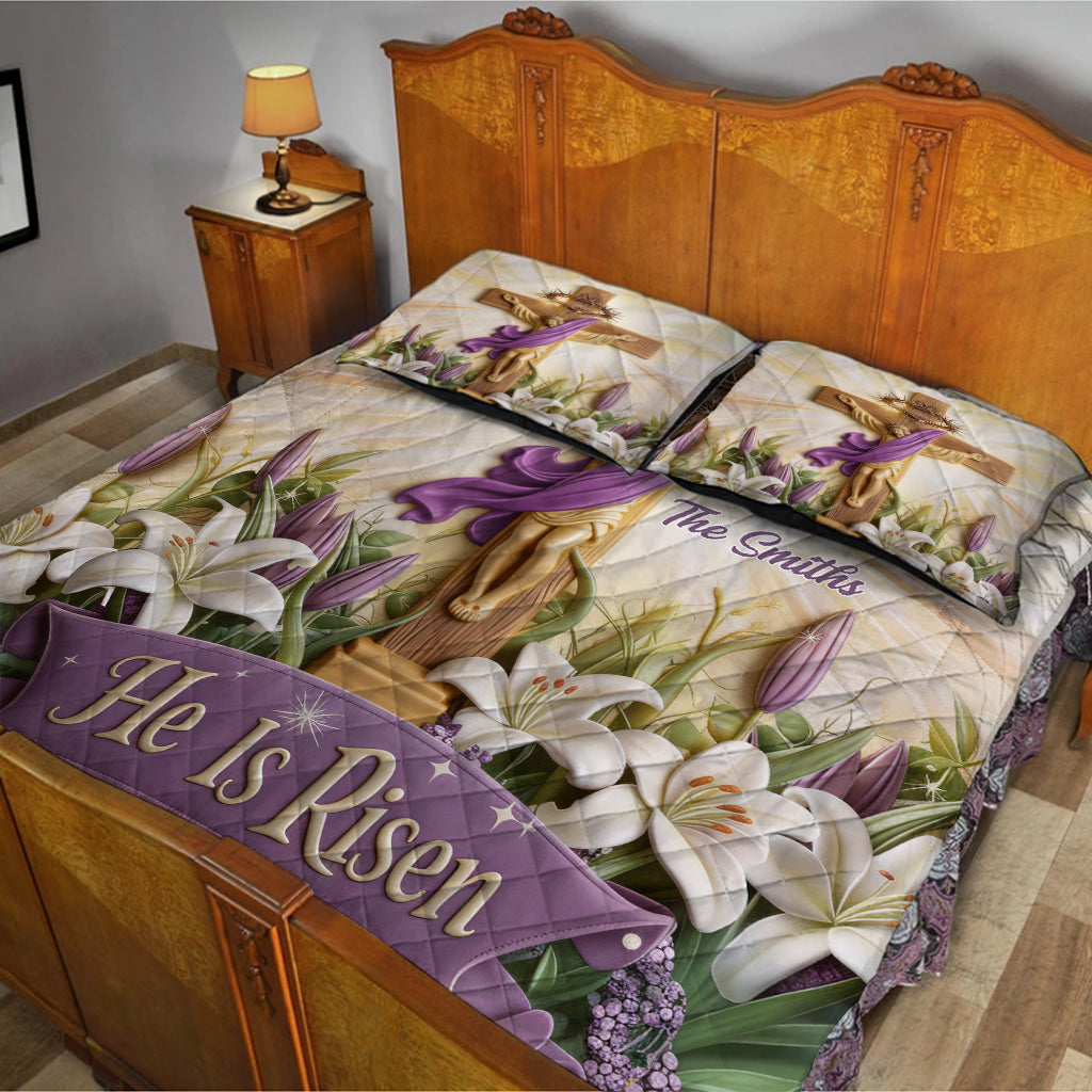 He Is Risen - Personalized Christian Quilt Set