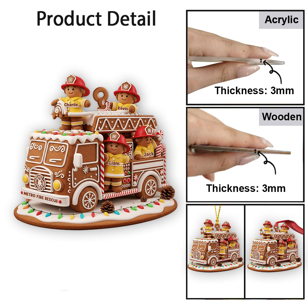 Heroes With Festive - Firefighter Gift - Personalized Firefighter Ornament