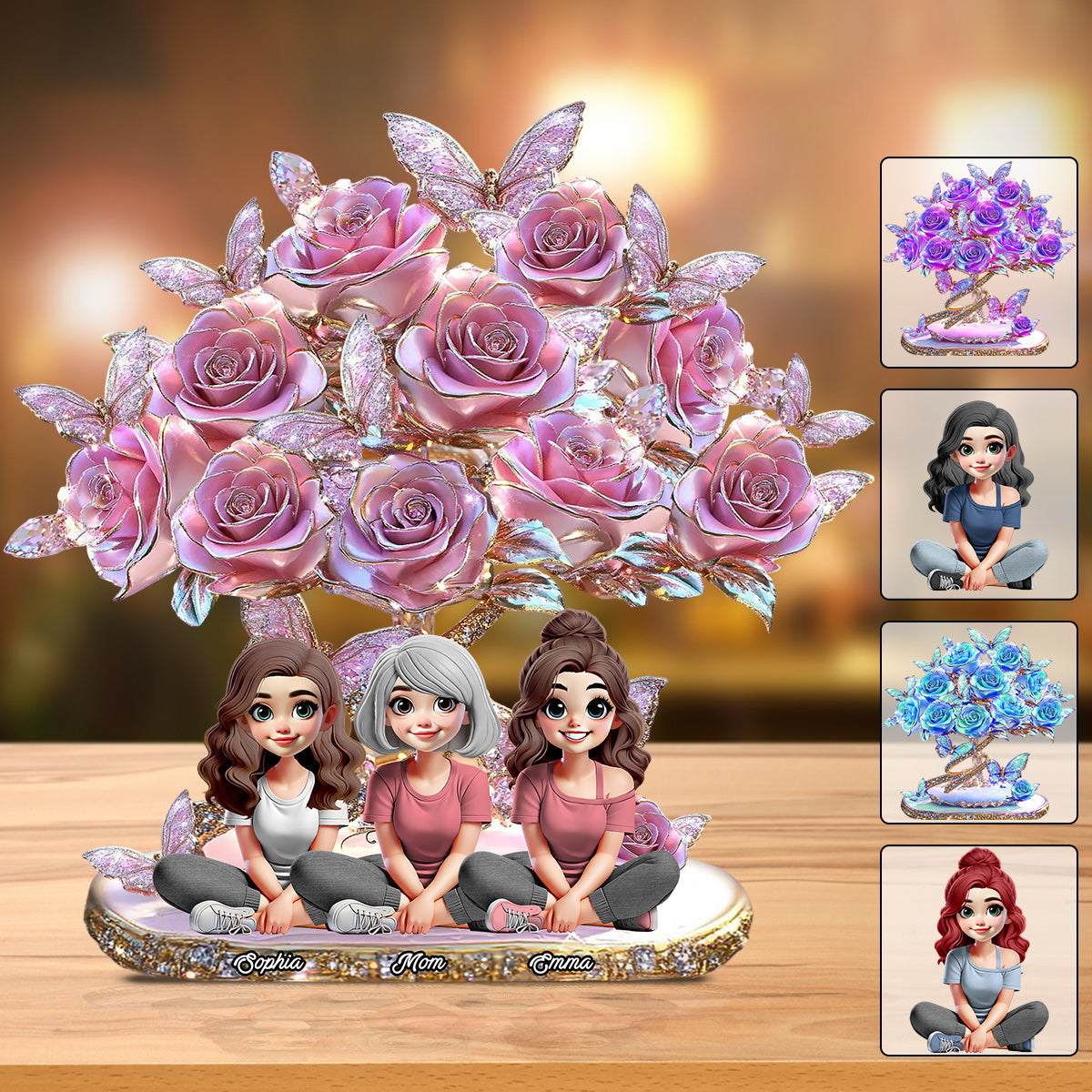 We Love You Gift For Mom, Grandma - Personalized Mother Custom Shaped Acrylic Plaque