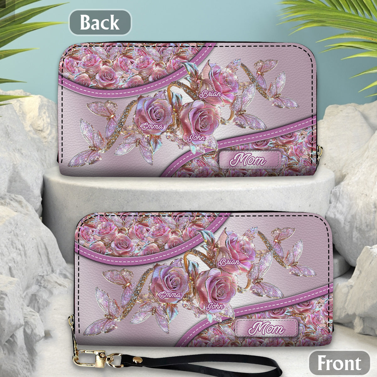 My Garden Gift For Mom, Grandma,... - Personalized Mother Leather Long Wallet