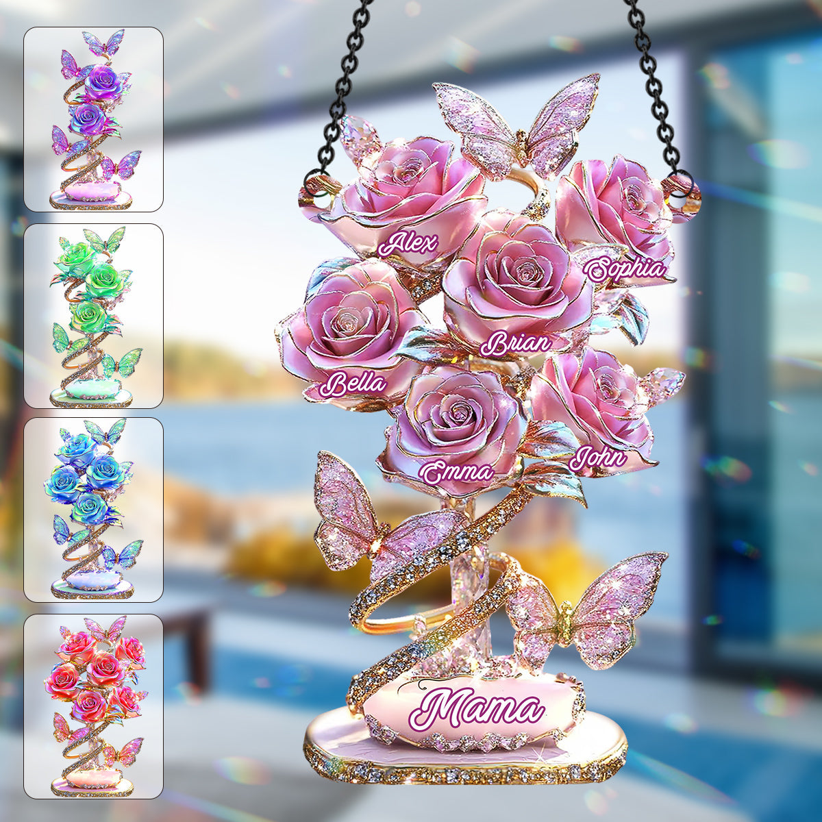 My Garden Gift For Mom, Grandma,... - Personalized Mother Window Hanging Suncatcher Ornament