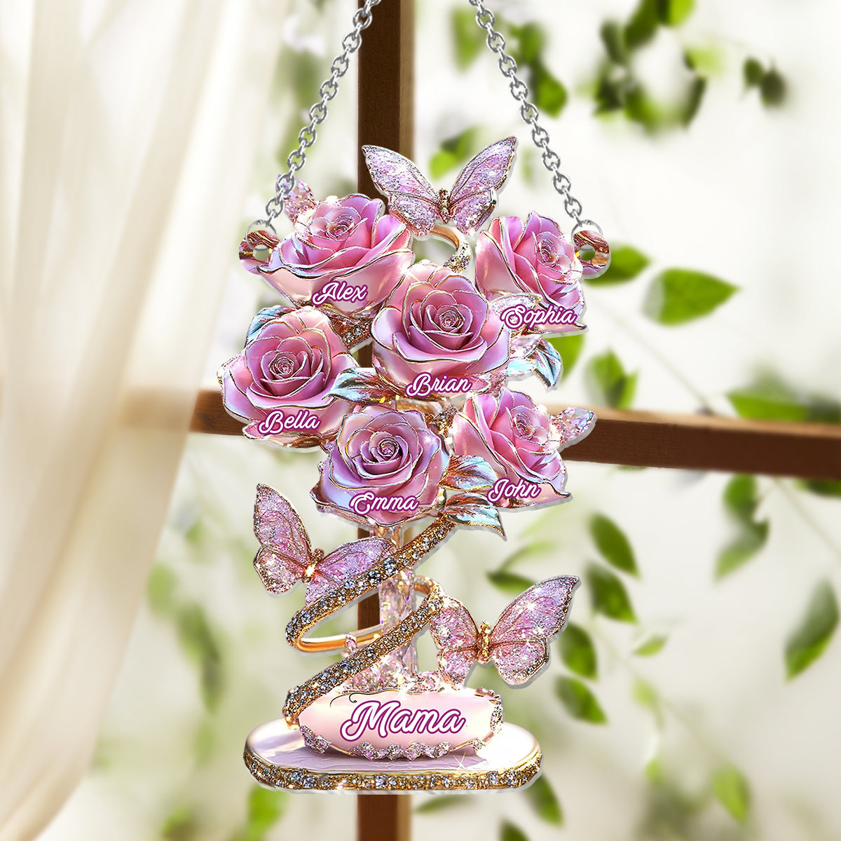 My Garden Gift For Mom, Grandma,... - Personalized Mother Window Hanging Suncatcher Ornament