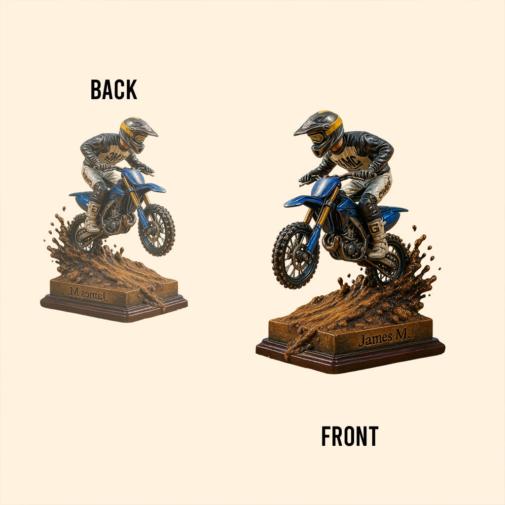 Love Dirt Bike - Personalized Dirt Bike Custom Shaped Acrylic Plaque