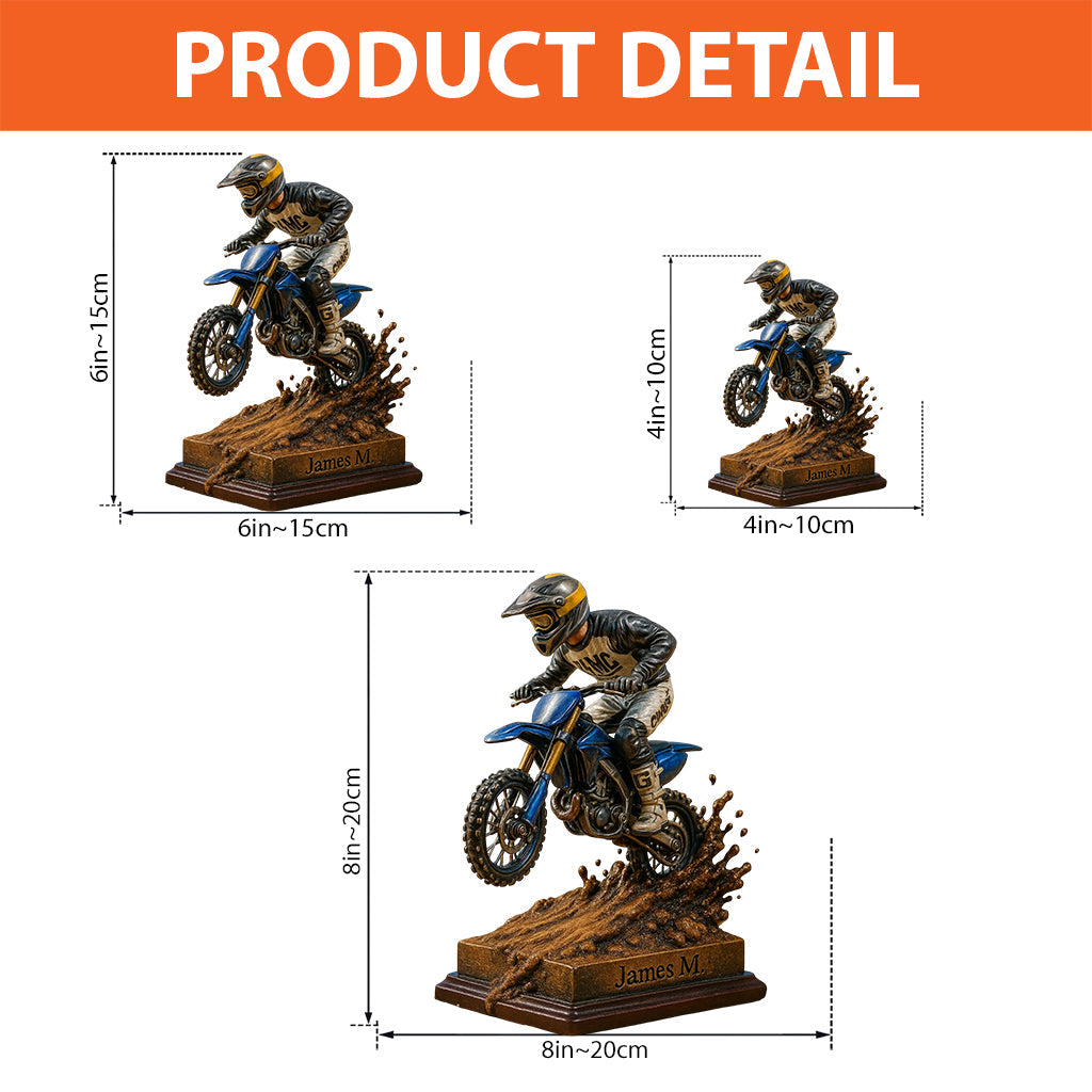 Love Dirt Bike - Personalized Dirt Bike Custom Shaped Acrylic Plaque