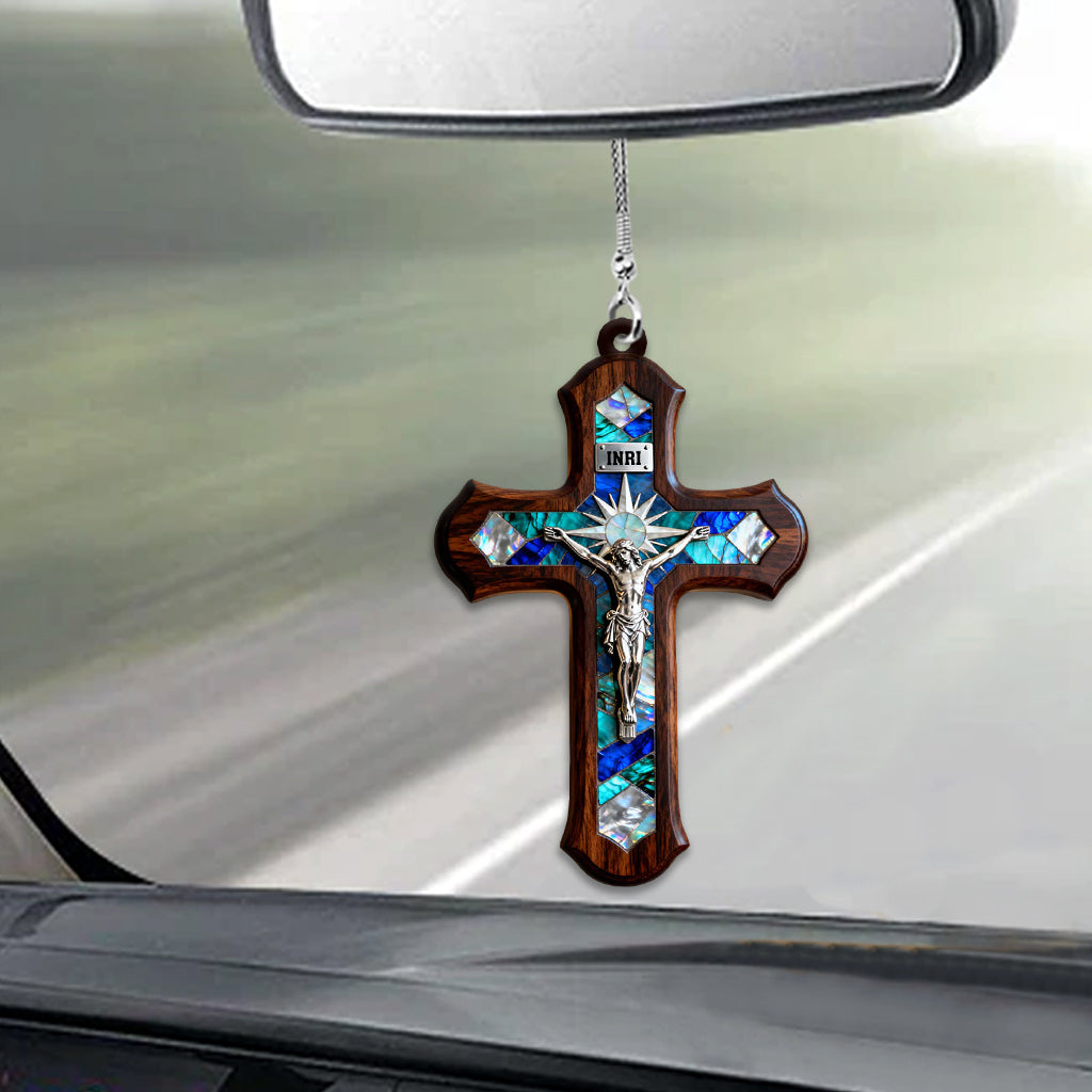 My Jesus Blesses Our Ways - Personalized Christian Car Ornament
