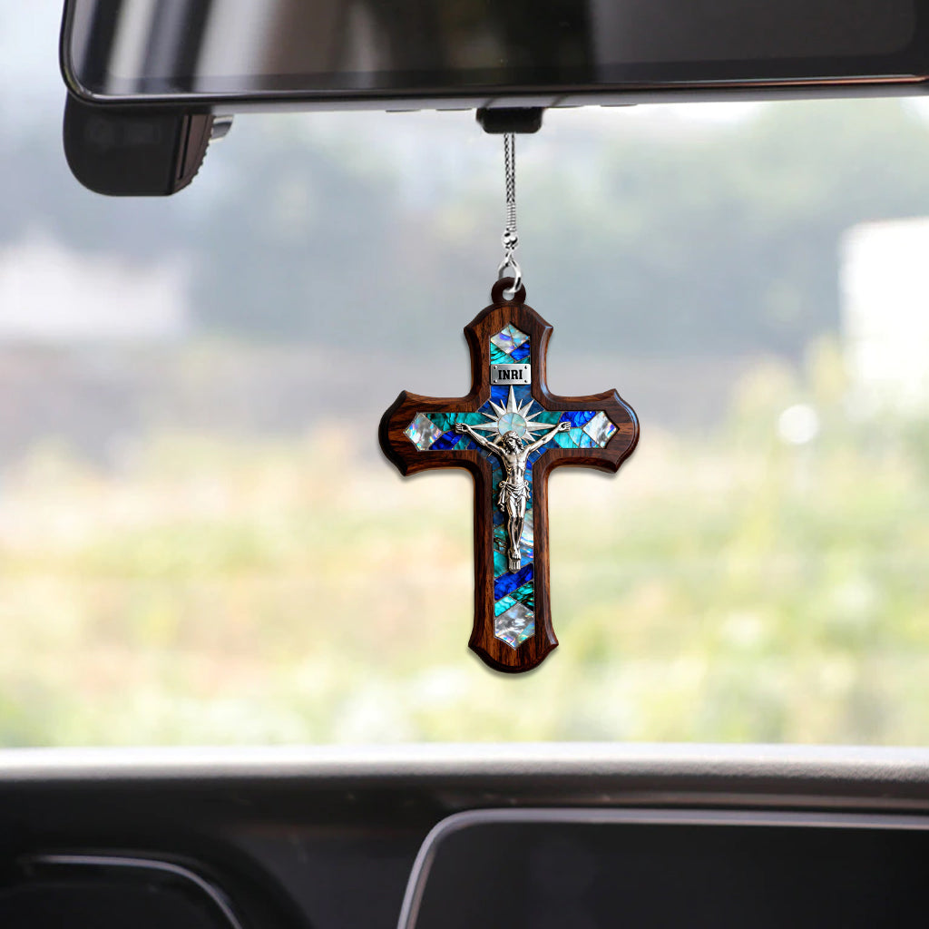 My Jesus Blesses Our Ways - Personalized Christian Car Ornament