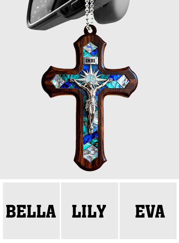 My Jesus Blesses Our Ways - Personalized Christian Car Ornament