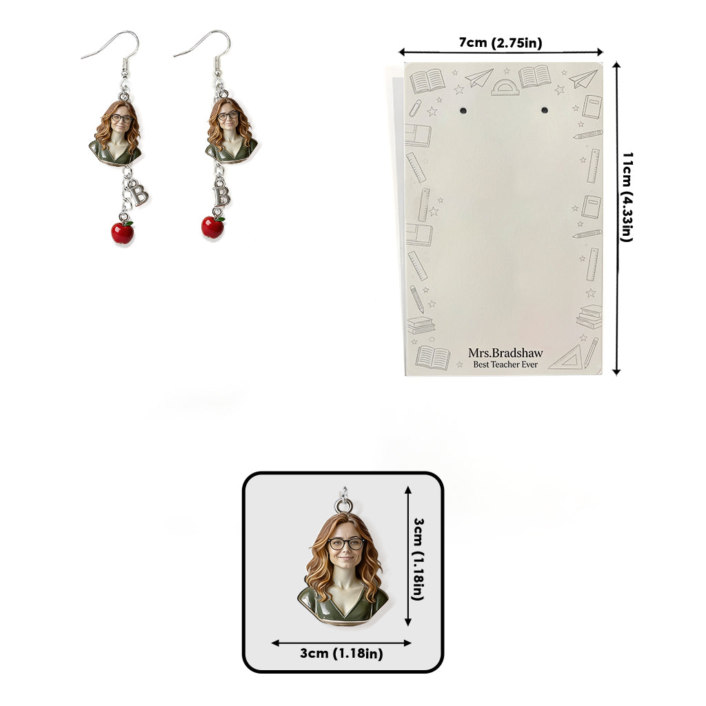 Best Teacher Ever - Personalized Teacher Earrings With Card