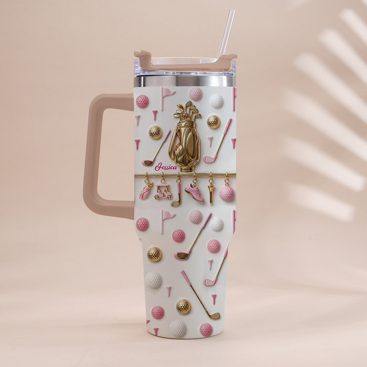 Live Love Golf - Personalized Golf Tumbler With Handle