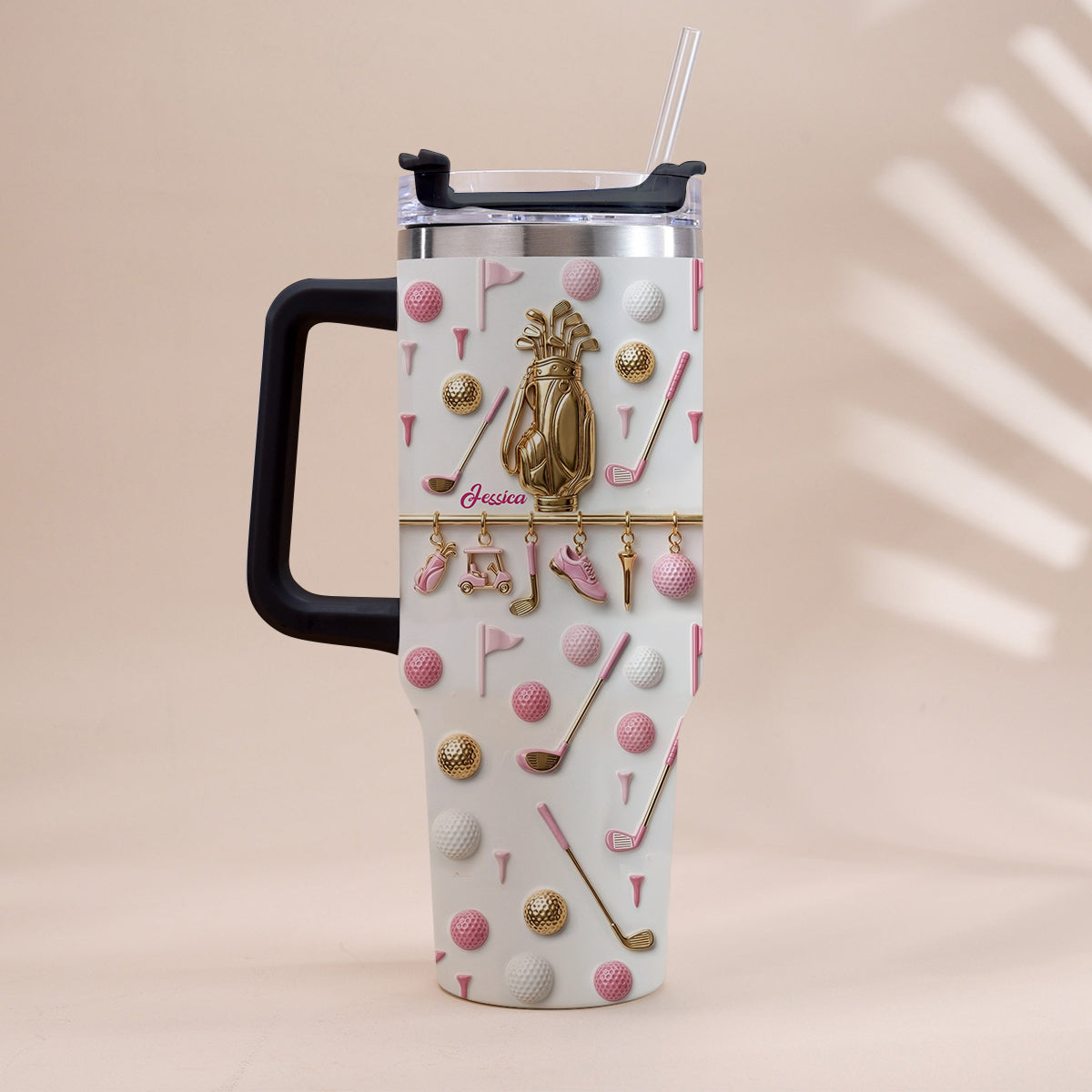 Live Love Golf - Personalized Golf Tumbler With Handle