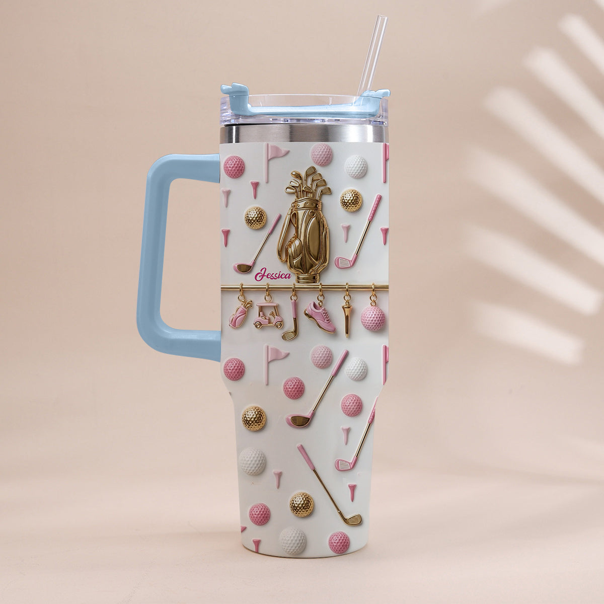 Live Love Golf - Personalized Golf Tumbler With Handle