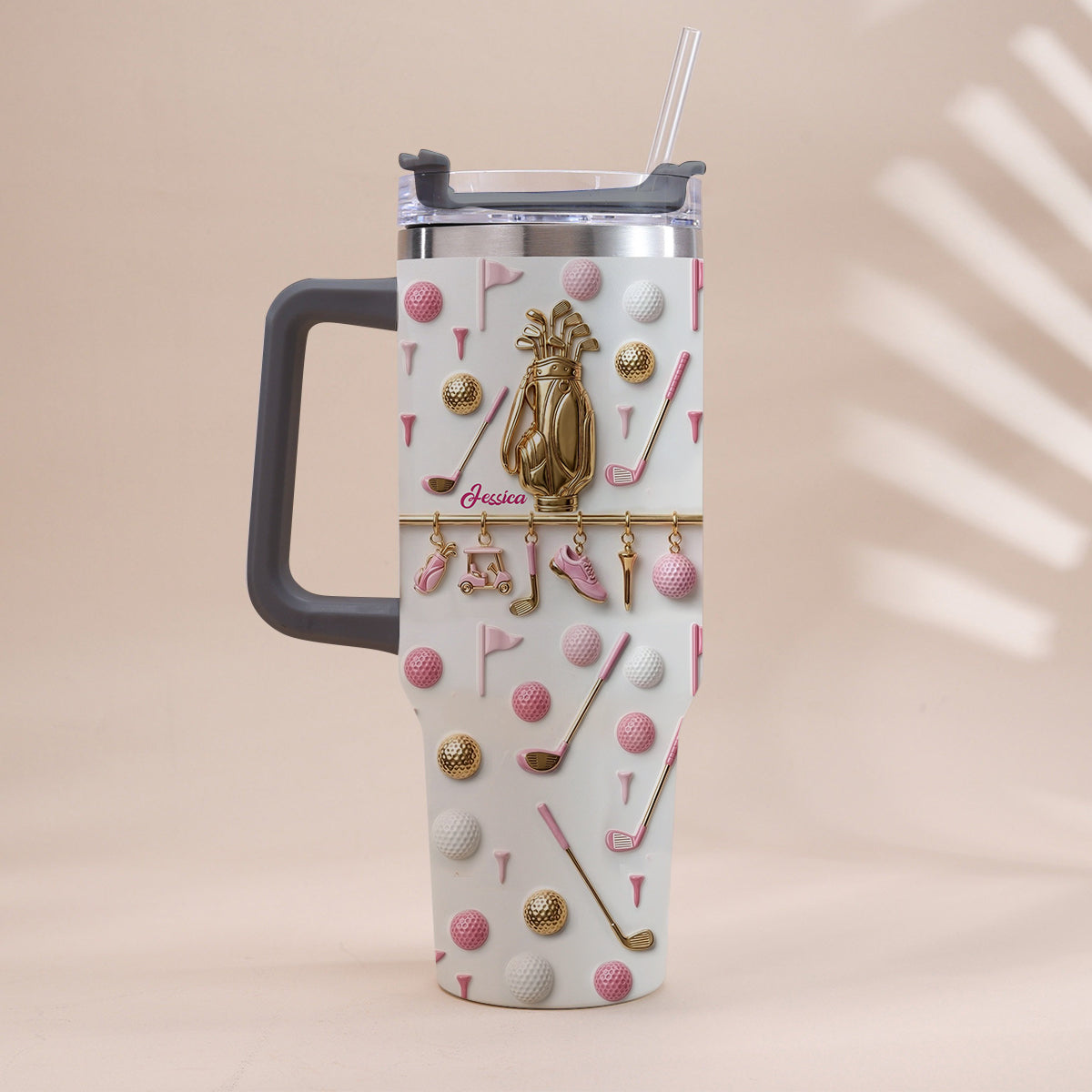 Live Love Golf - Personalized Golf Tumbler With Handle