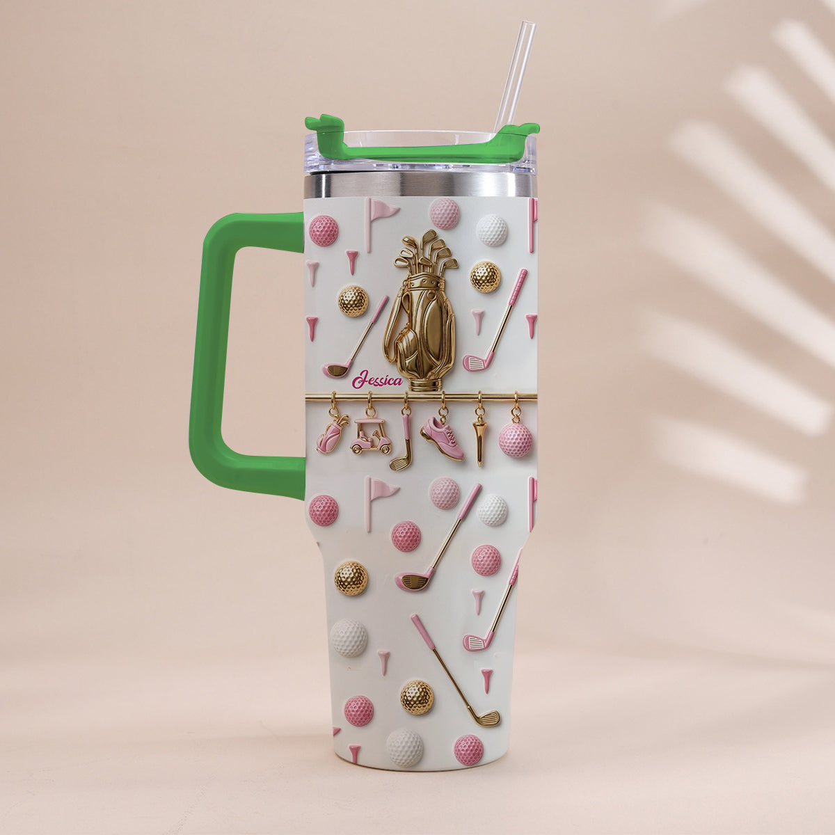 Live Love Golf - Personalized Golf Tumbler With Handle