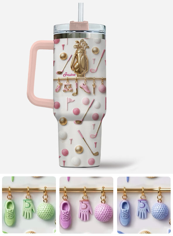 Live Love Golf - Personalized Golf Tumbler With Handle