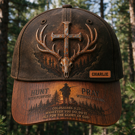 Hunt With Purpose Praise Without Ceasing - Personalized Hunting Classic Cap