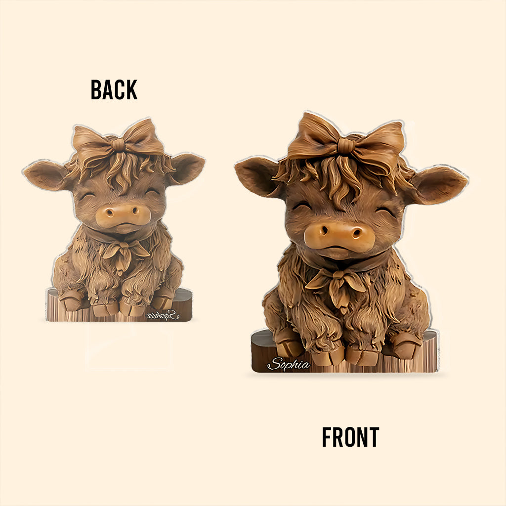 Cute Highland Cow - Personalized Highland Cow Custom Shaped Acrylic Plaque